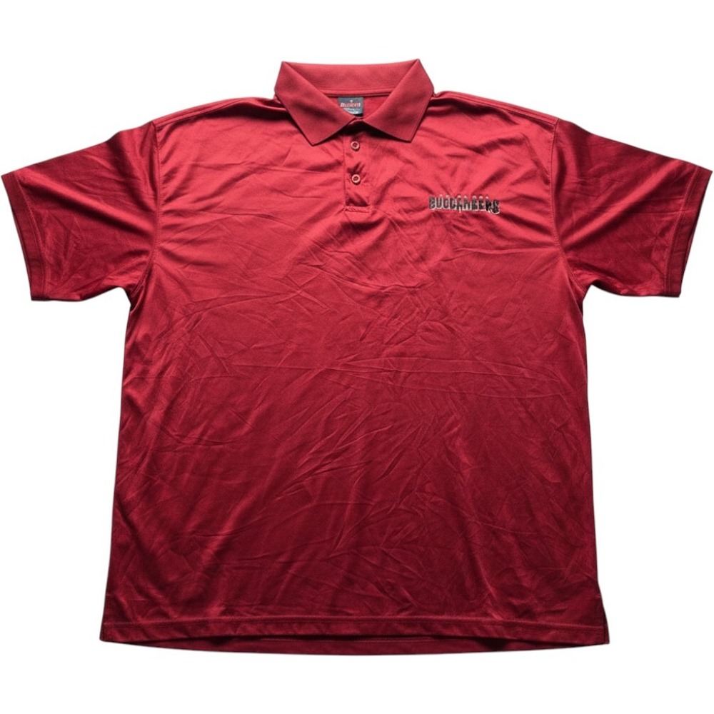 Fanatics Polo Shirt Mens 2XL Red Tampa Bay Buccaneers Short Sleeve Polyester